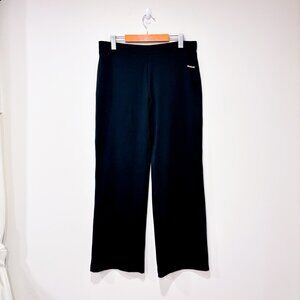 REEBOK Black Sport Pants High Waist Straight Leg Activewear | Large *‎